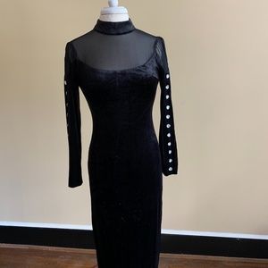 Black long sleeve evening dress